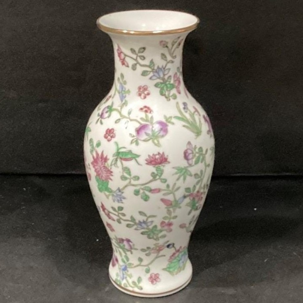 Nora Fenton Designs Mille Fleur Decorated Porcelain Asian Vase 308-1 Vintage - Picture 9 of 11